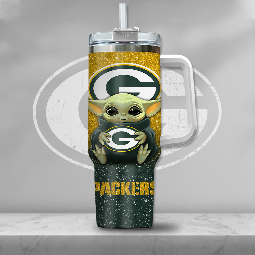 NFL Green Bay Packers Baby Yoda Custom Stanley Cup 40 oz 30 oz Tumbler With HandleTVC2301127 - Image 2