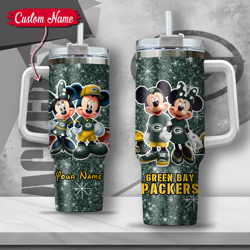 NFL Green Bay Packers Mickey And Minnie Couple Custom Stanley Cup 40 oz 30 oz Tumbler With HandleTVC2301127