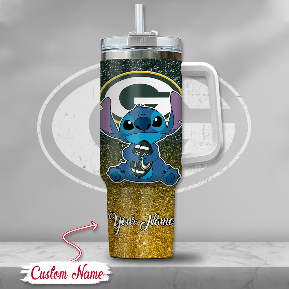 NFL Green Bay Packers Stitch Glitter Custom Stanley Cup 40 oz 30 oz Tumbler With HandleTVC2301126 - Image 2