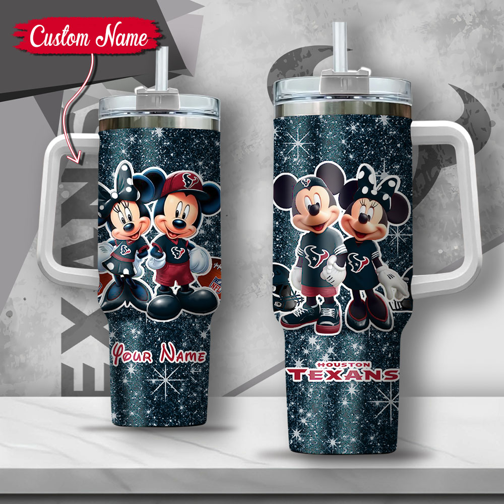 NFL Houston Texans Mickey And Minnie Couple Custom Stanley Cup 40 oz 30 oz Tumbler With HandleTVC2301127