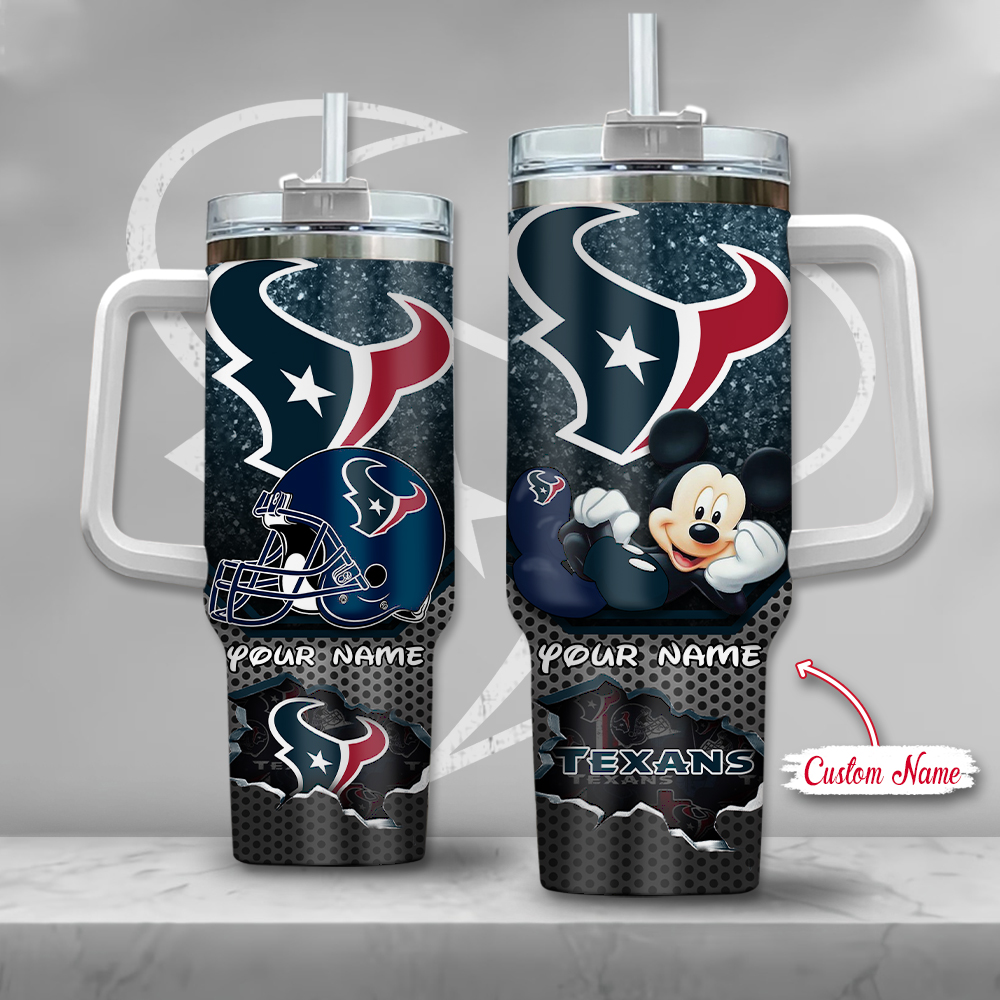 NFL Houston Texans Mickey Mouse Custom Stanley Cup 40 oz 30 oz Tumbler With HandleTVC2301126