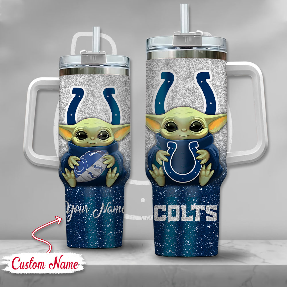 NFL Indianapolis Colts Baby Yoda Custom Stanley Cup 40 oz 30 oz Tumbler With HandleTVC2301127