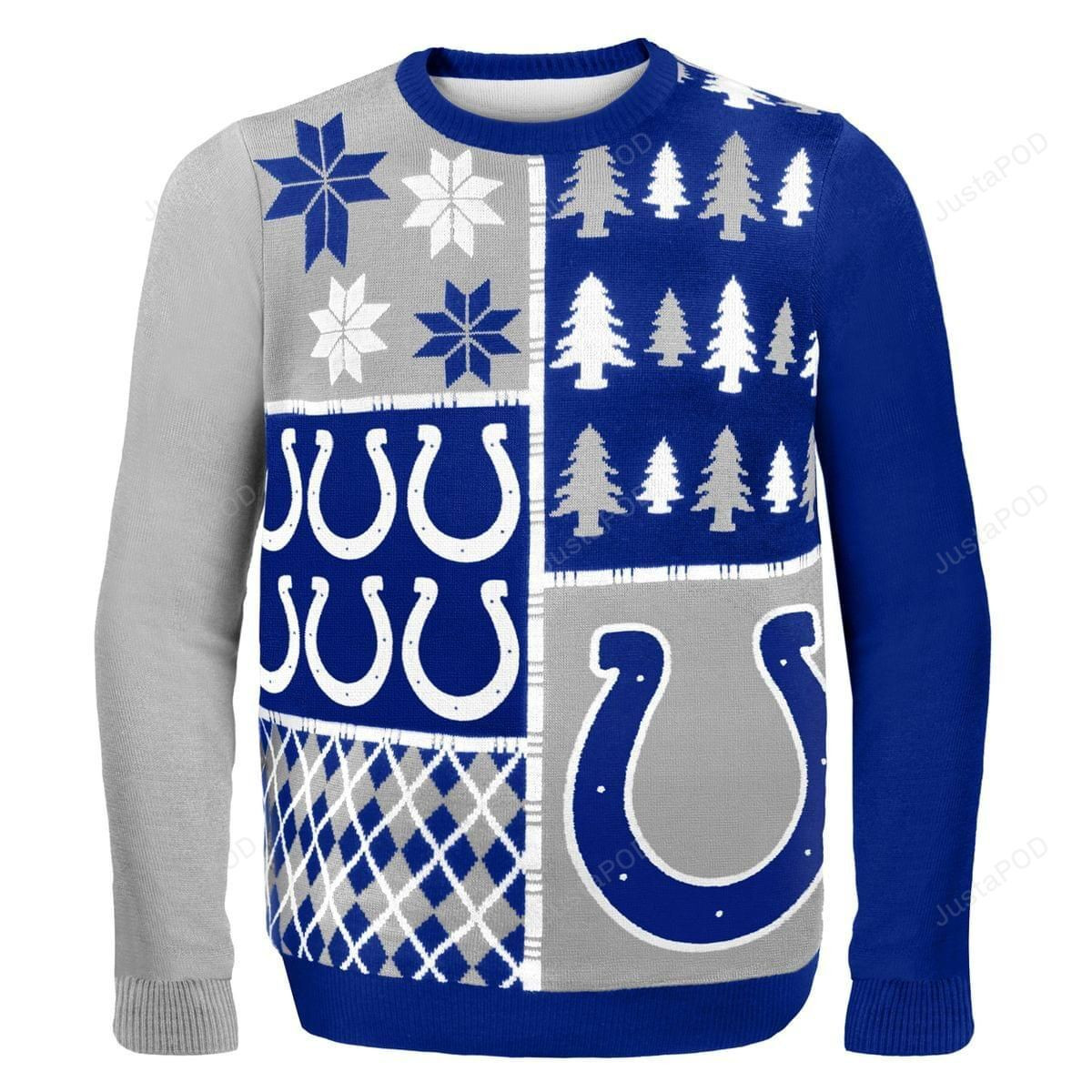 NFL Indianapolis Colts Busy Block Nfl Ugly Christmas Sweater Adult 3D Funny Matching for family