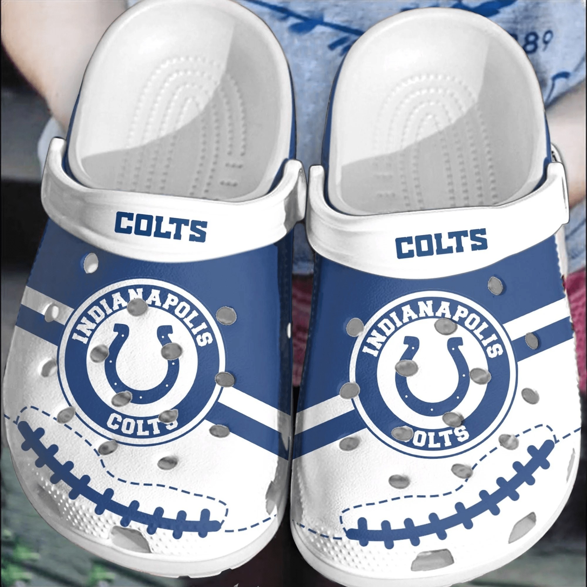 NFL Indianapolis Colts Football Clogs Crocband Comfortable Crocs Shoes For Men Women