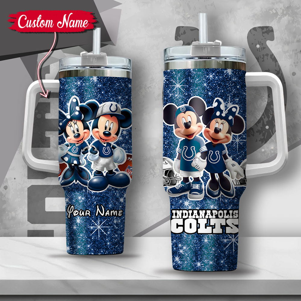 NFL Indianapolis Colts Mickey And Minnie Couple Custom Stanley Cup 40 oz 30 oz Tumbler With HandleTVC2301127