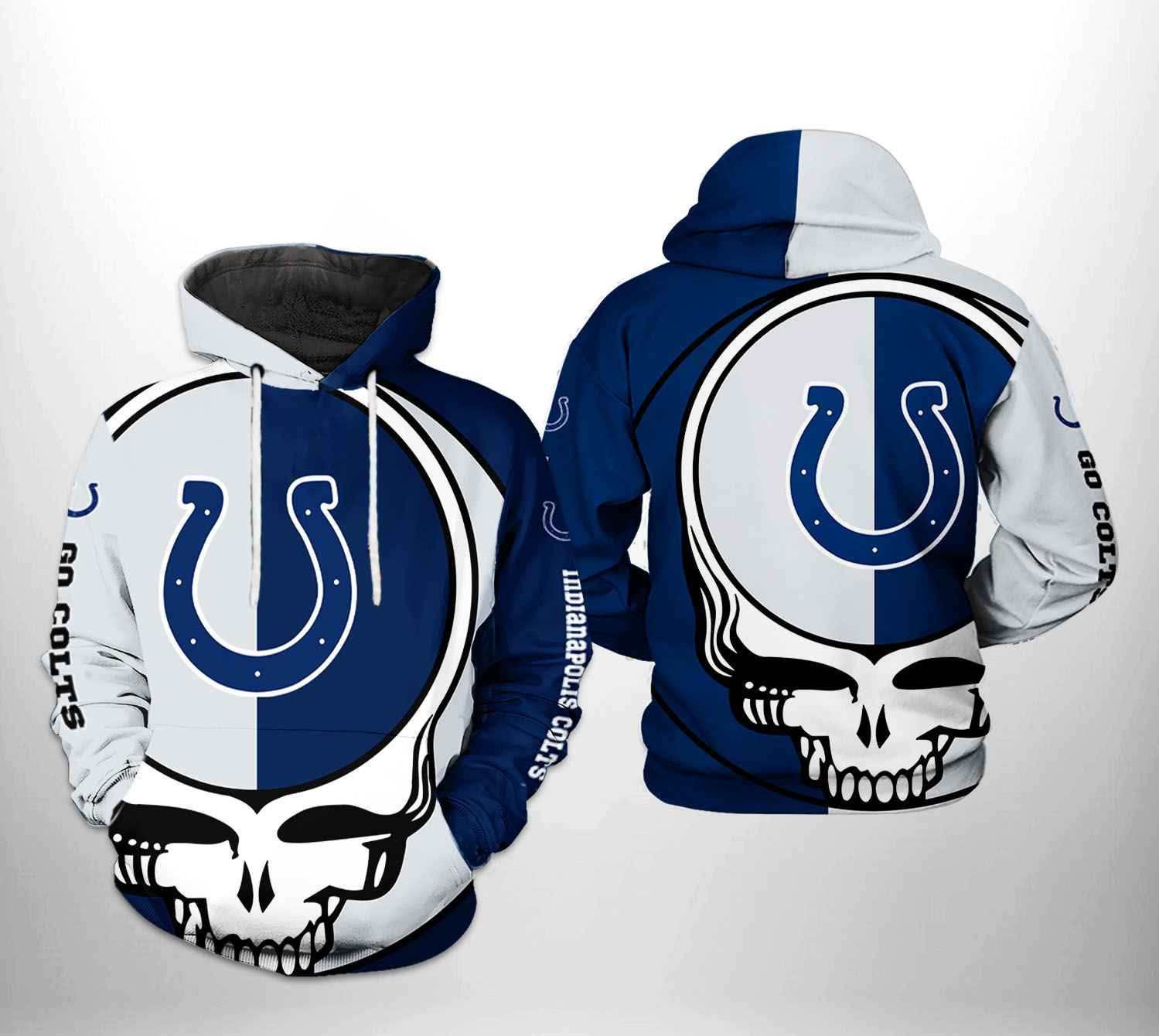 NFL Indianapolis Colts NFL Grateful Dead 3D All Over Print Hoodie, Zip Hoodie