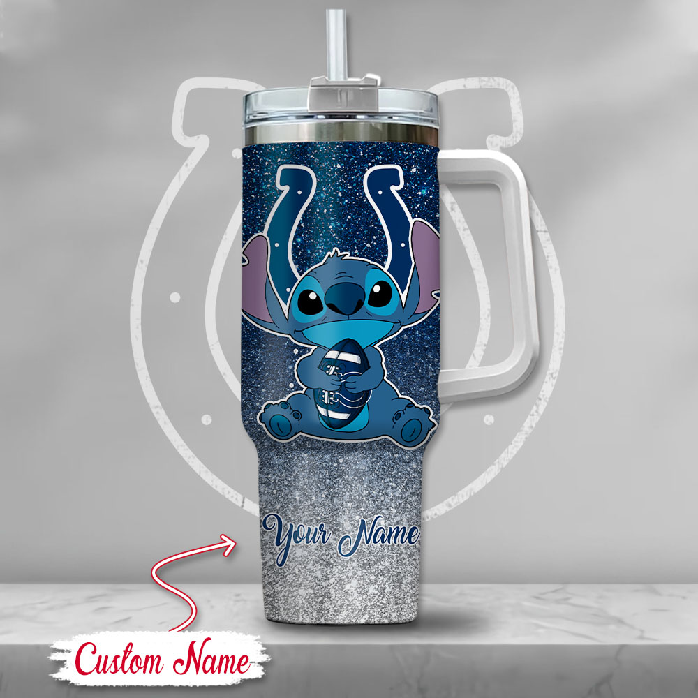 NFL Indianapolis Colts Stitch Glitter Custom Stanley Cup 40 oz 30 oz Tumbler With HandleTVC2301126 - Image 2