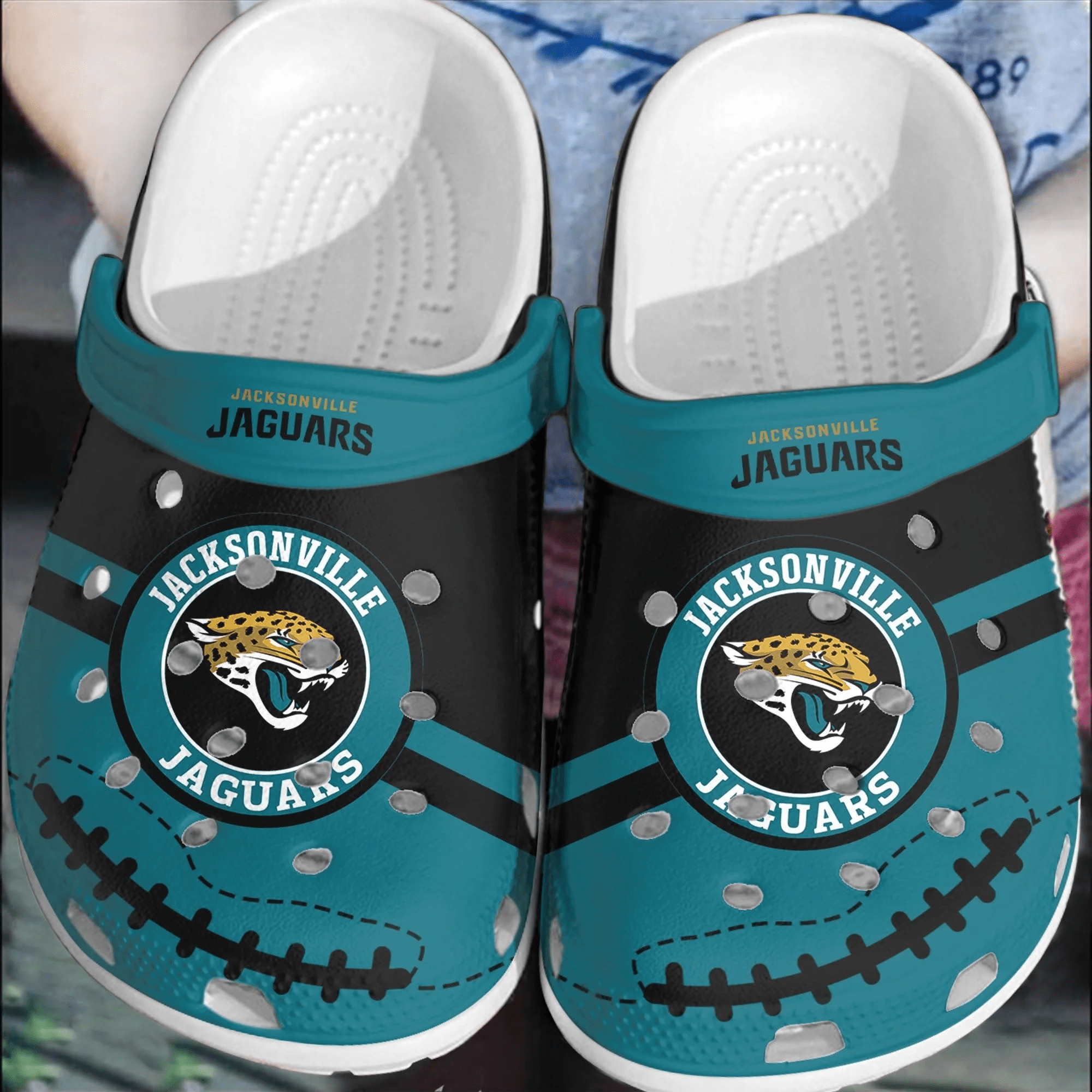 NFL Jacksonville Jaguars Football Clogs Shoes Comfortable Crocs Crocband For Men Women