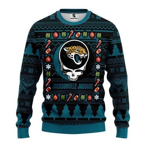 Nfl Jacksonville Jaguars Grateful Dead Ugly Christmas Sweater Adult 3D Funny Matching for family