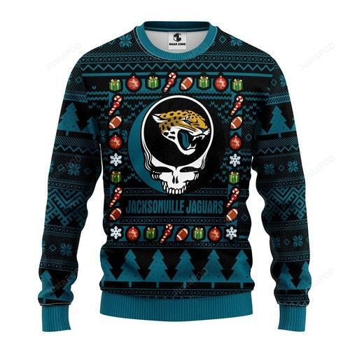 Nfl Jacksonville Jaguars Grateful Ugly Christmas Sweater Adult 3D Funny Matching for family