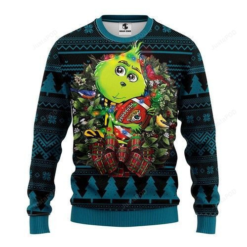 Nfl Jacksonville Jaguars Grinch Hug Ugly Christmas Sweater Adult 3D Funny Matching for family