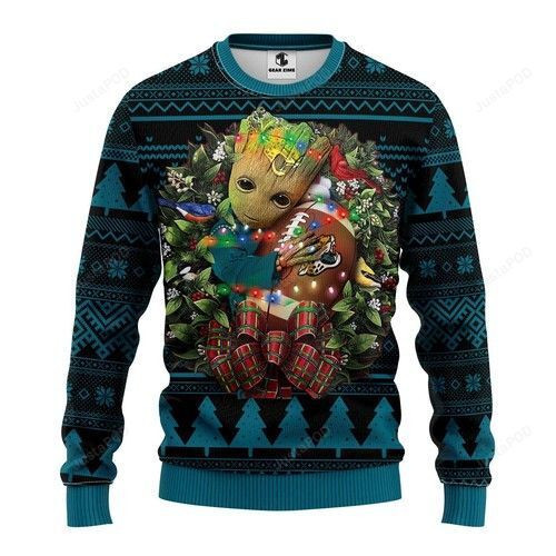 Nfl Jacksonville Jaguars Groot Hug Ugly Christmas Sweater Adult 3D Funny Matching for family