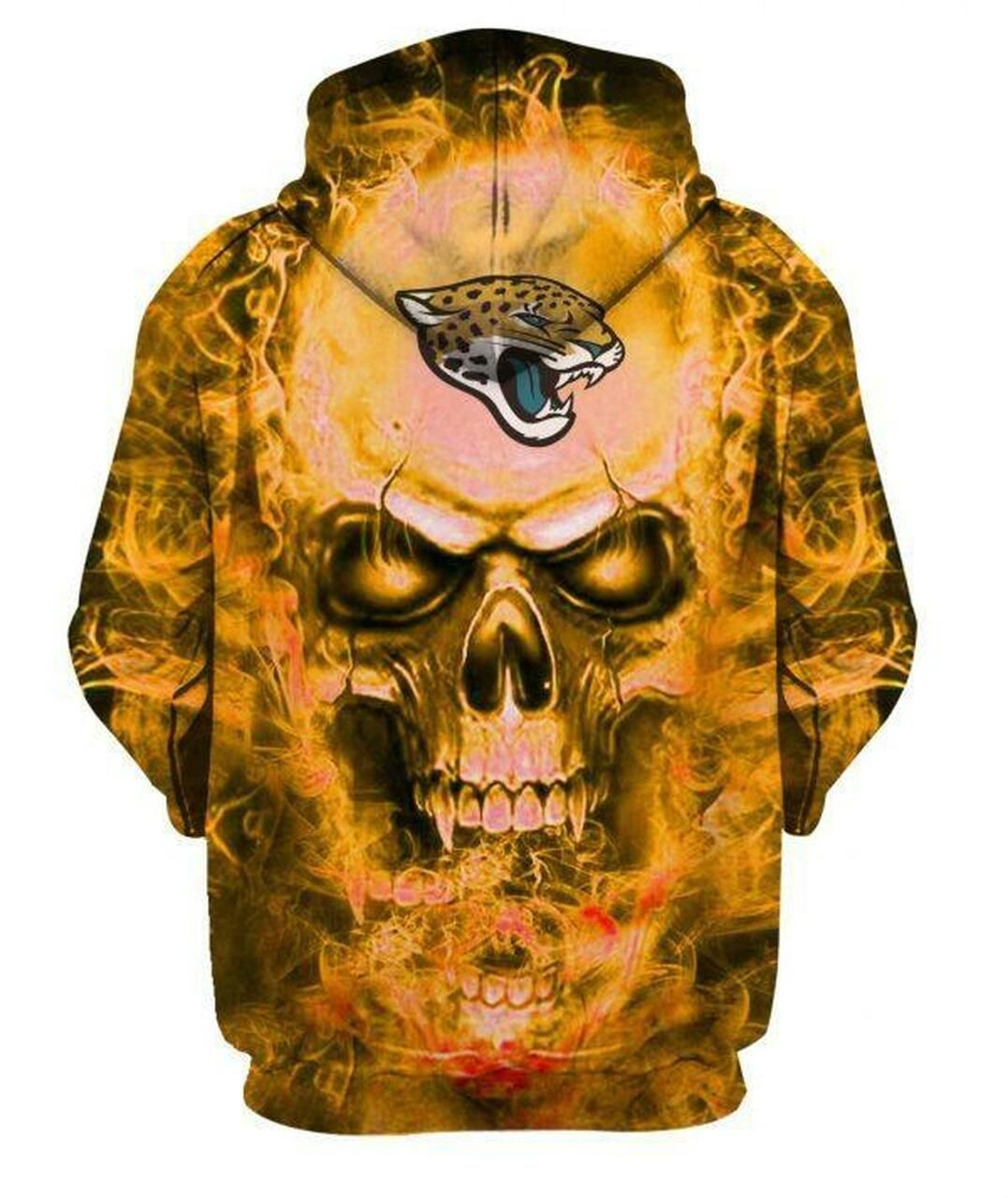 NFL Jacksonville Jaguars Nfl Football Skull 3D All Over Print Hoodie, Zip Hoodie