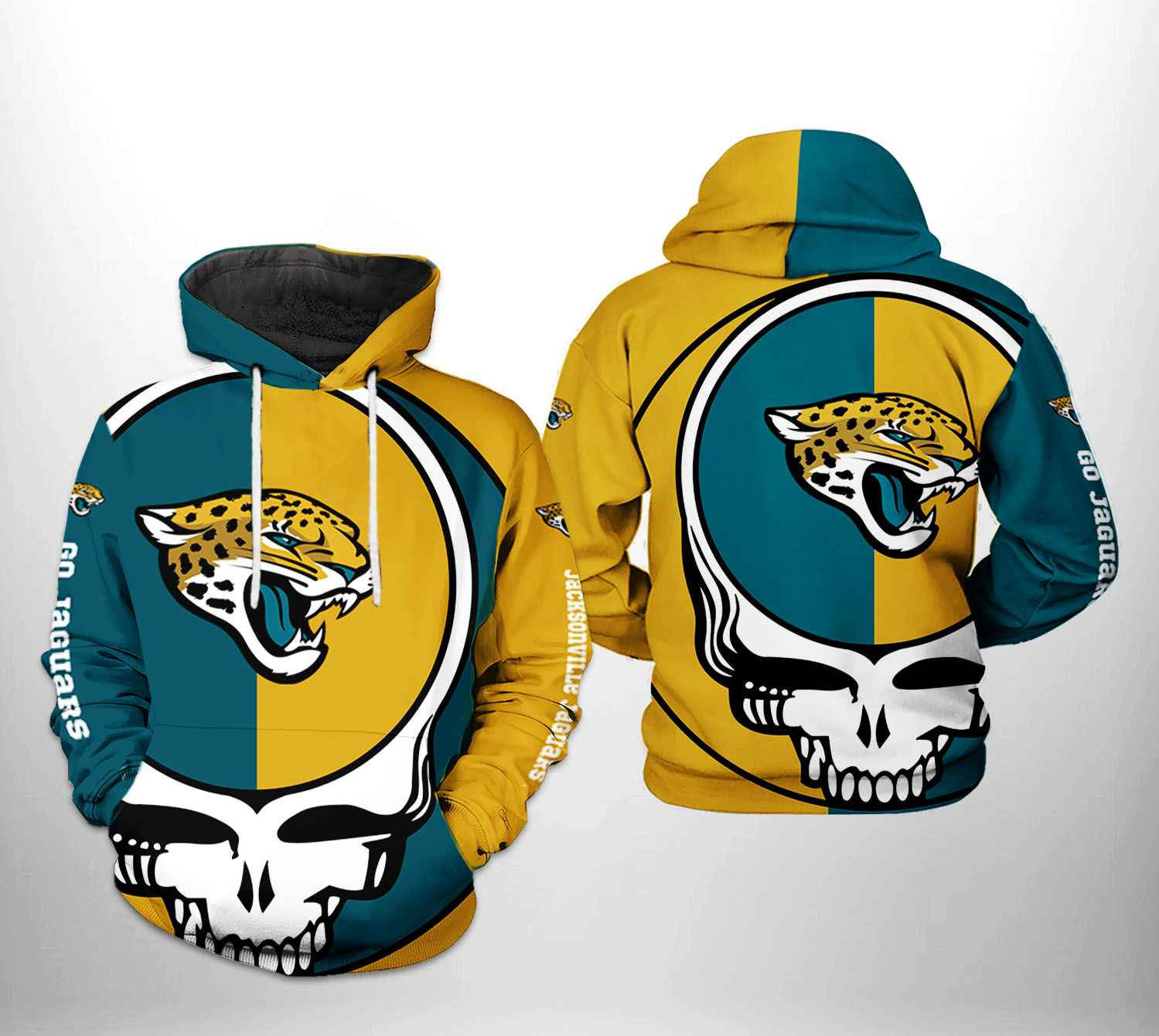 NFL Jacksonville Jaguars NFL Grateful Dead 3D All Over Print Hoodie, Zip Hoodie