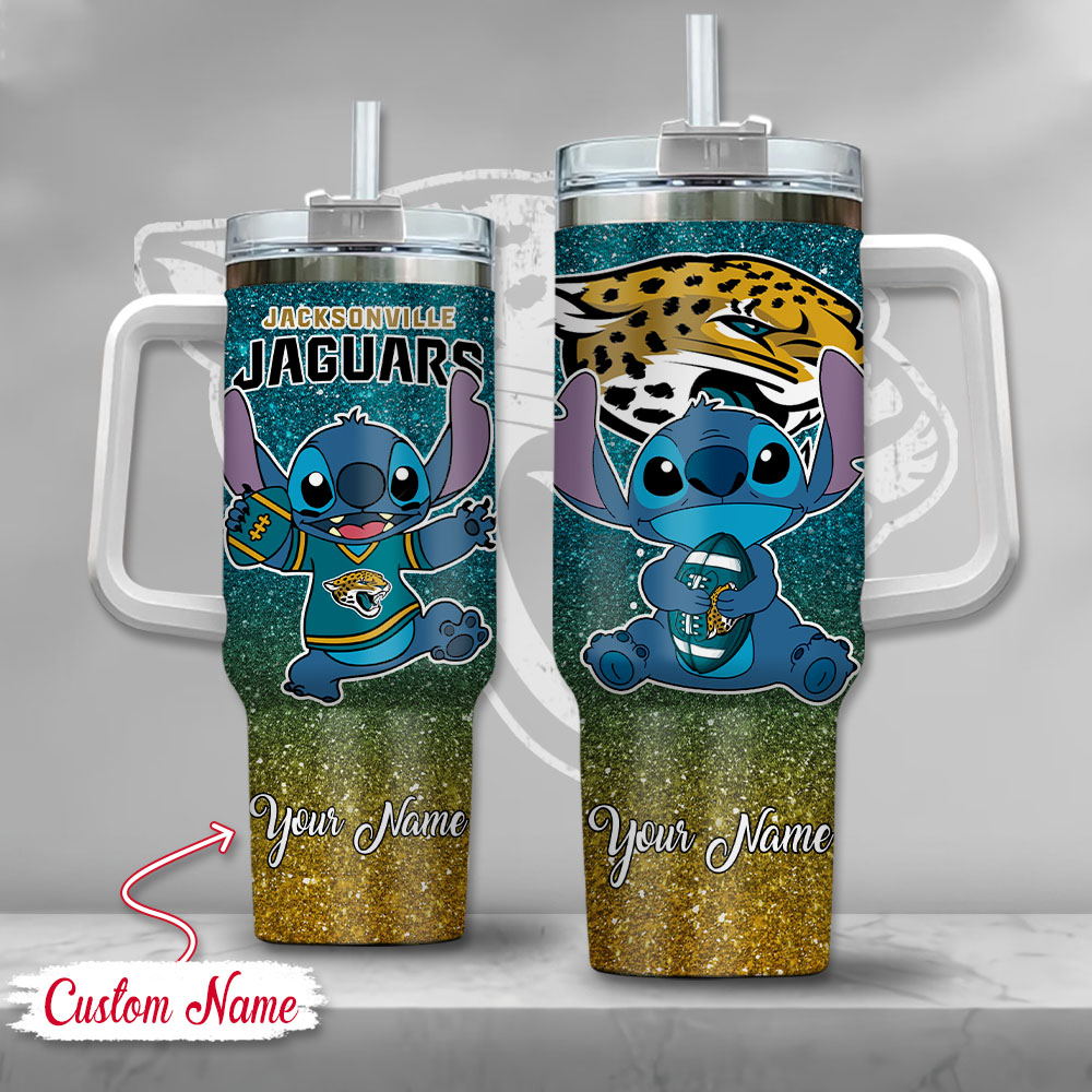 NFL Jacksonville Jaguars Stitch Glitter Custom Stanley Cup 40 oz 30 oz Tumbler With HandleTVC2301126