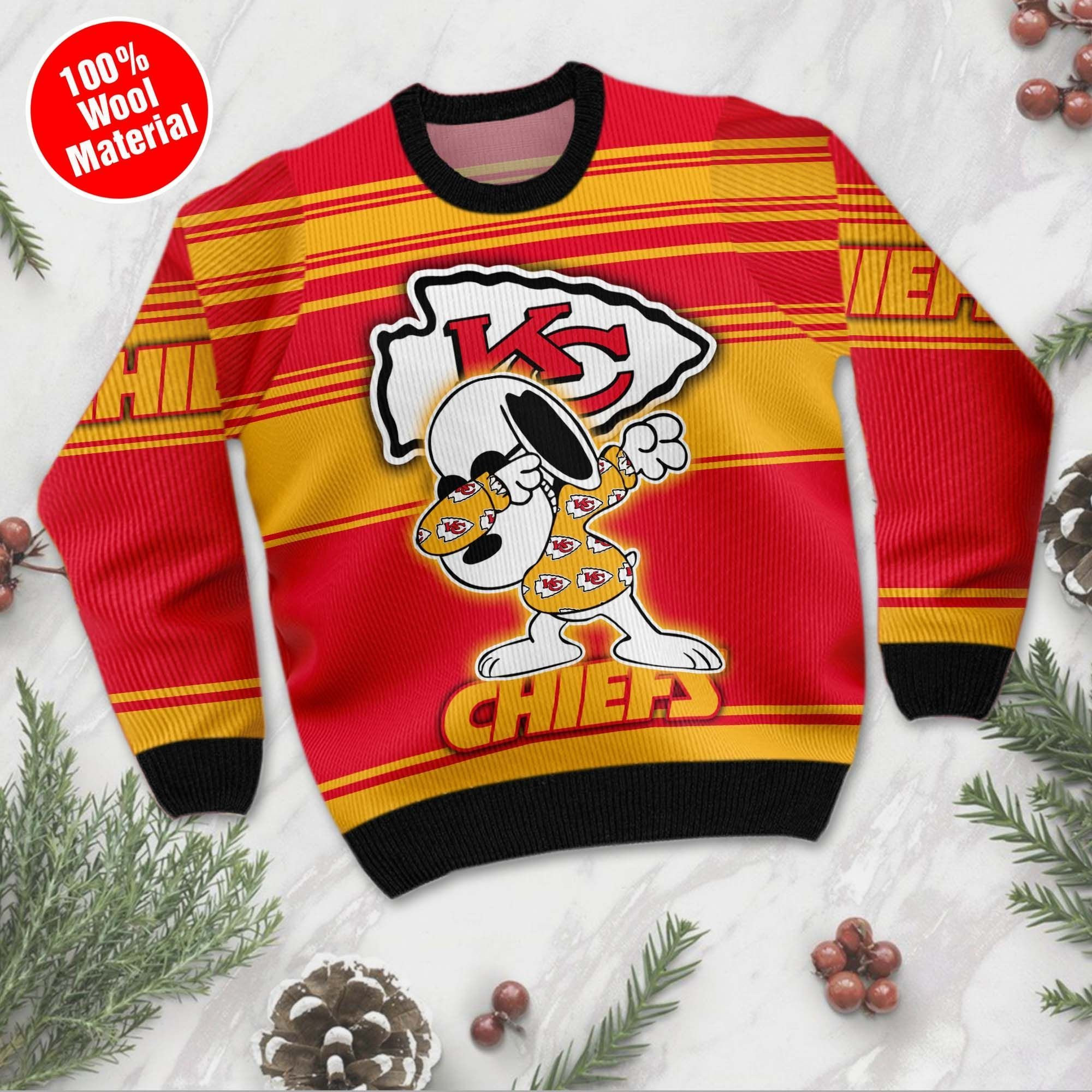 NFL Kansas City Chiefs D Full Printed Sweater Shirt For Football Fan Nfl Jersey Ugly Christmas Sweater Adult 3D Funny Matching for family