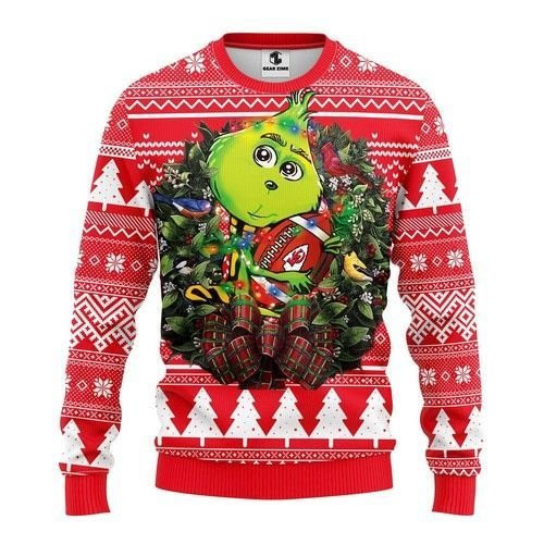 Nfl Kansas City Chiefs Grinch Hug Gg Assortment Ugly Christmas Sweater Adult 3D Funny Matching for family
