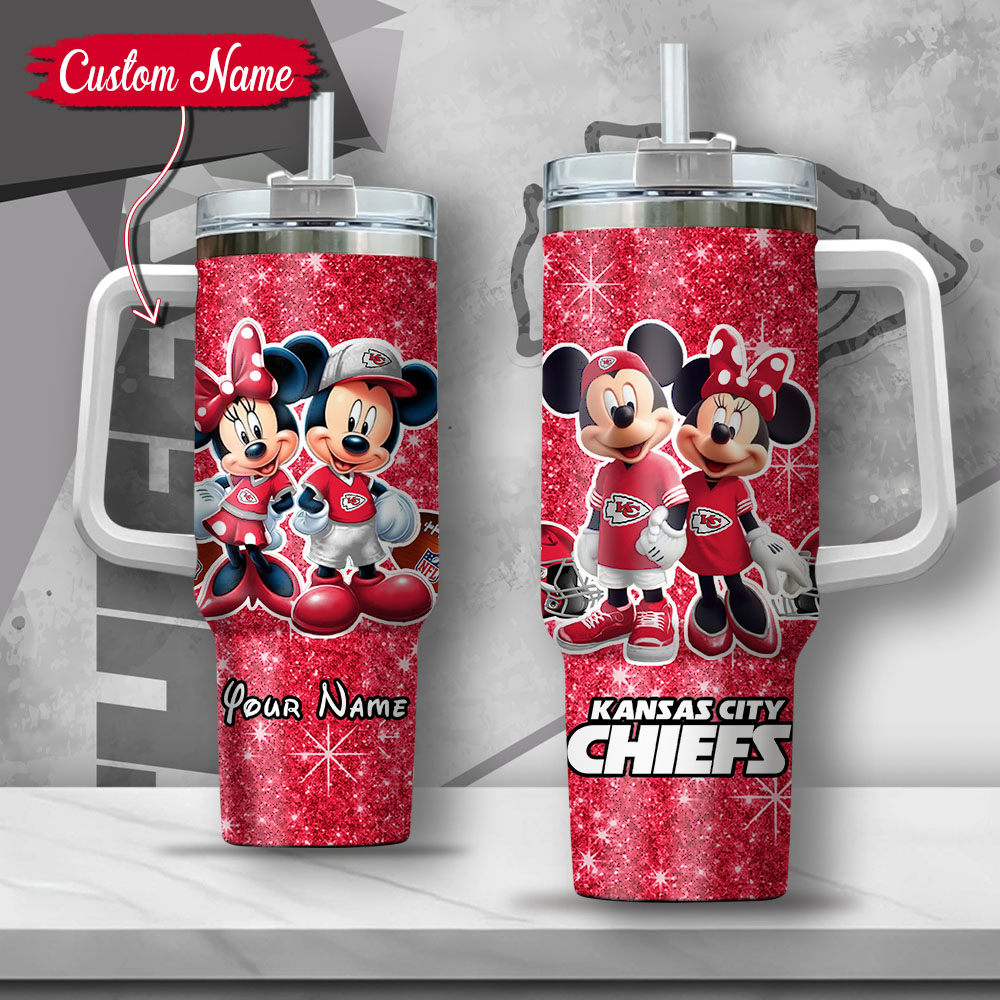 NFL Kansas City Chiefs Mickey And Minnie Couple Custom Stanley Cup 40 oz 30 oz Tumbler With HandleTVC2301127