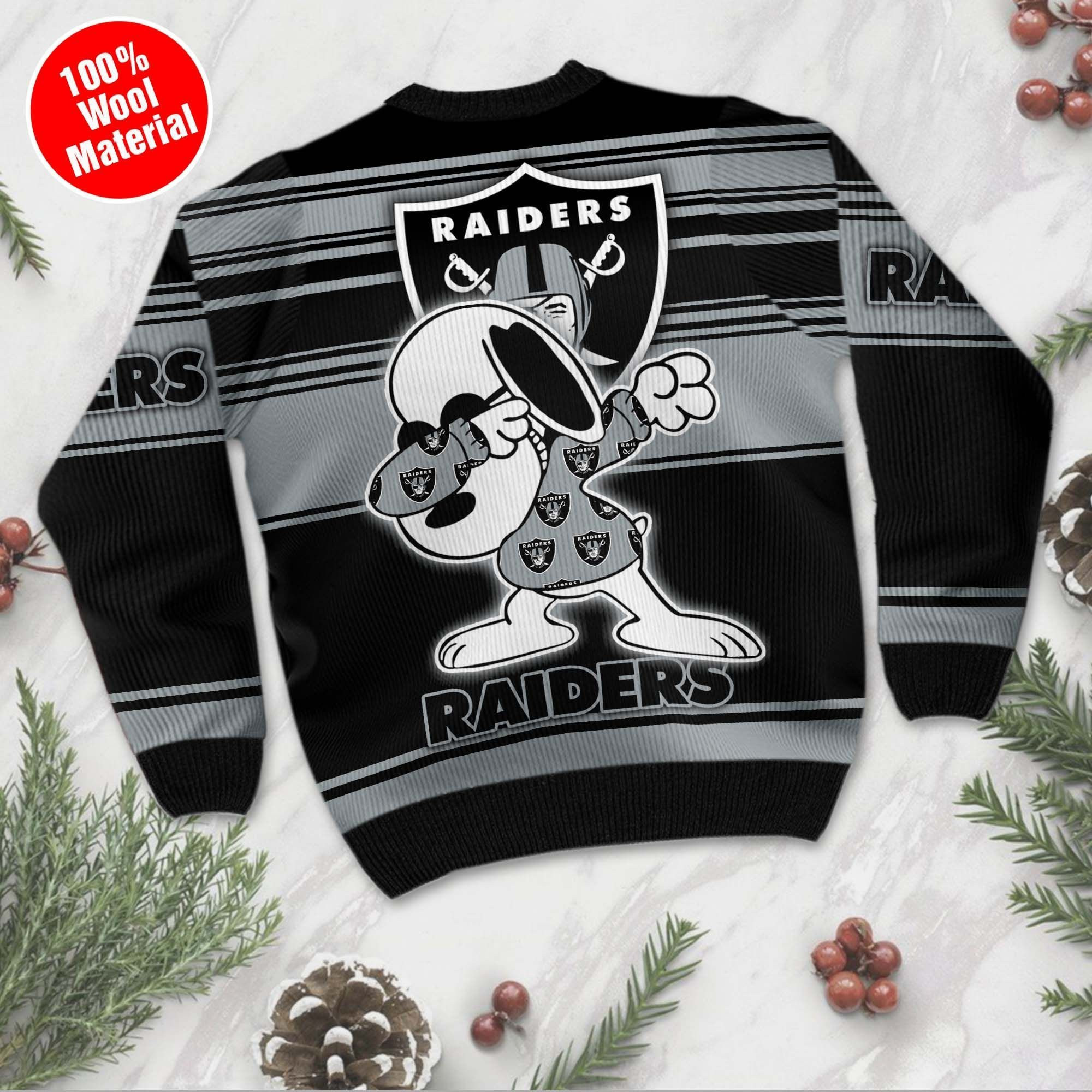 NFL Las Vegas Raiders D Full Printed Sweater Shirt For Football Fan Nfl Jersey Ugly Christmas Sweater Adult 3D Funny Matching for family - Image 2