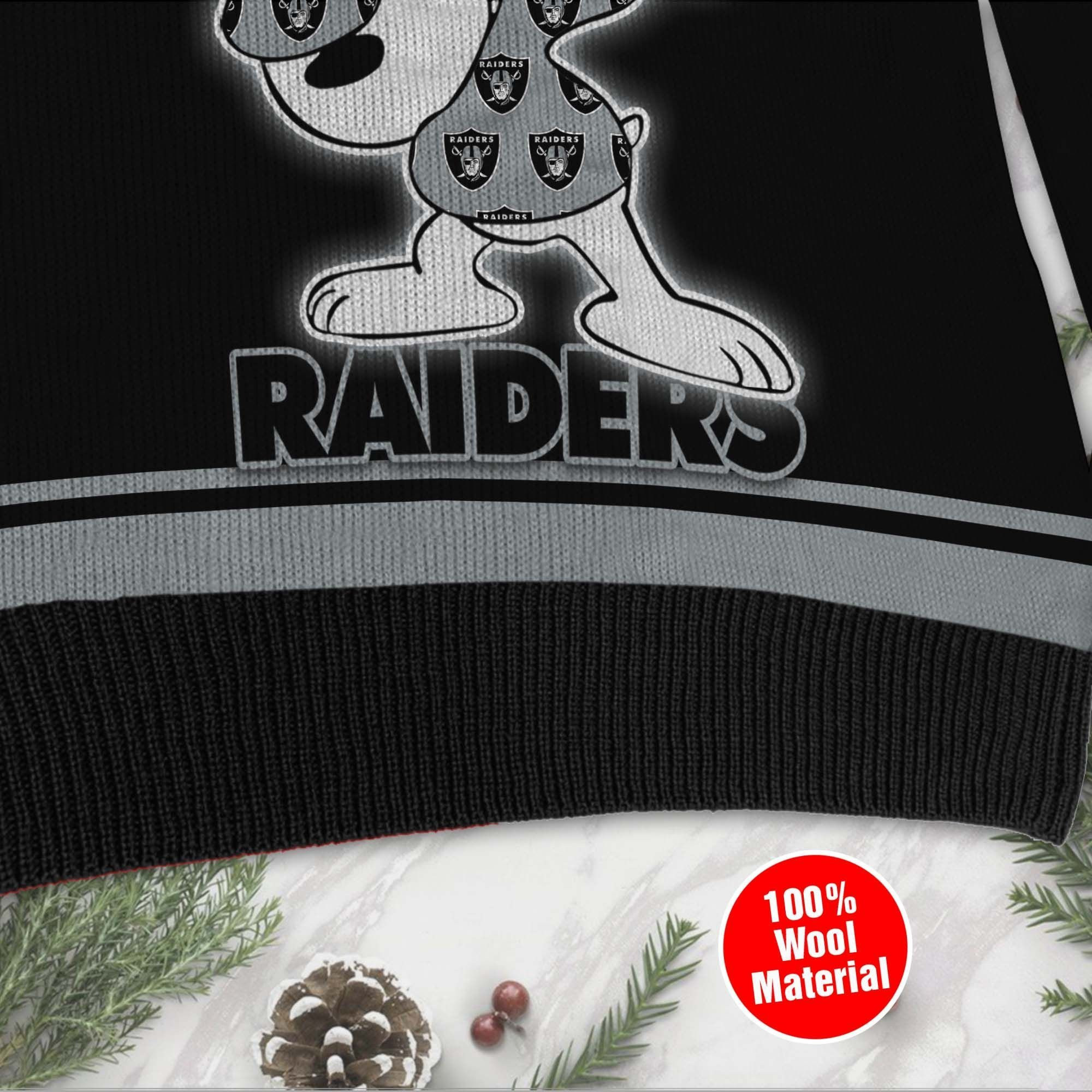 NFL Las Vegas Raiders D Full Printed Sweater Shirt For Football Fan Nfl Jersey Ugly Christmas Sweater Adult 3D Funny Matching for family - Image 3