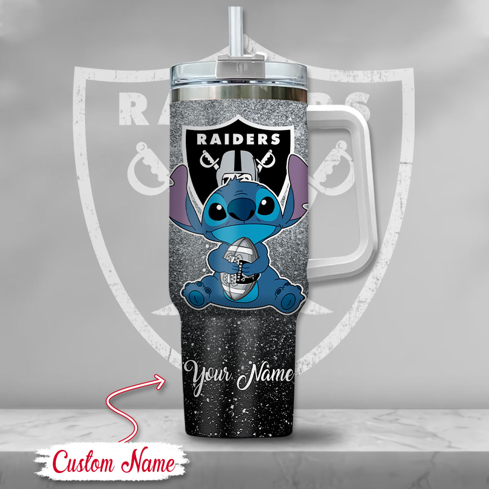 NFL Las Vegas Raiders Stitch Glitter Custom Stanley Cup 40 oz 30 oz Tumbler With HandleTVC2301126 - Image 2