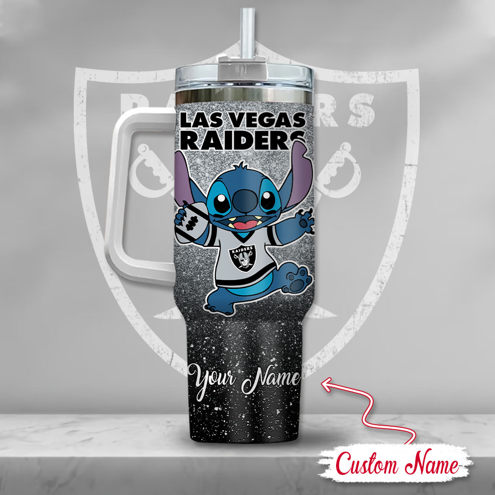 NFL Las Vegas Raiders Stitch Glitter Custom Stanley Cup 40 oz 30 oz Tumbler With HandleTVC2301126 - Image 3