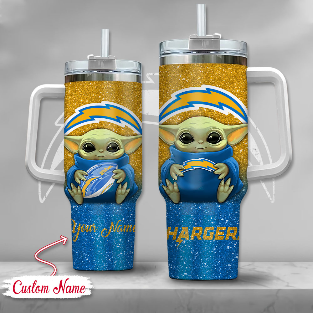 NFL Los Angeles Chargers Baby Yoda Custom Stanley Cup 40 oz 30 oz Tumbler With HandleTVC2301127