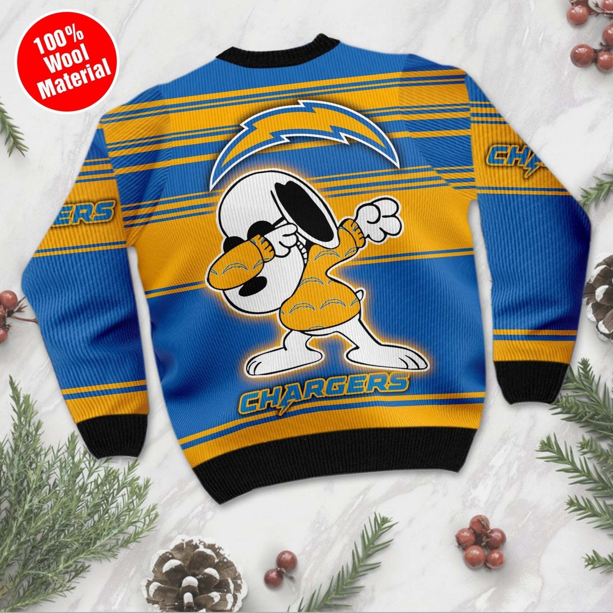 NFL Los Angeles Chargers D Full Printed Sweater Shirt For Football Fan Nfl Jersey Ugly Christmas Sweater Adult 3D Funny Matching for family - Image 2