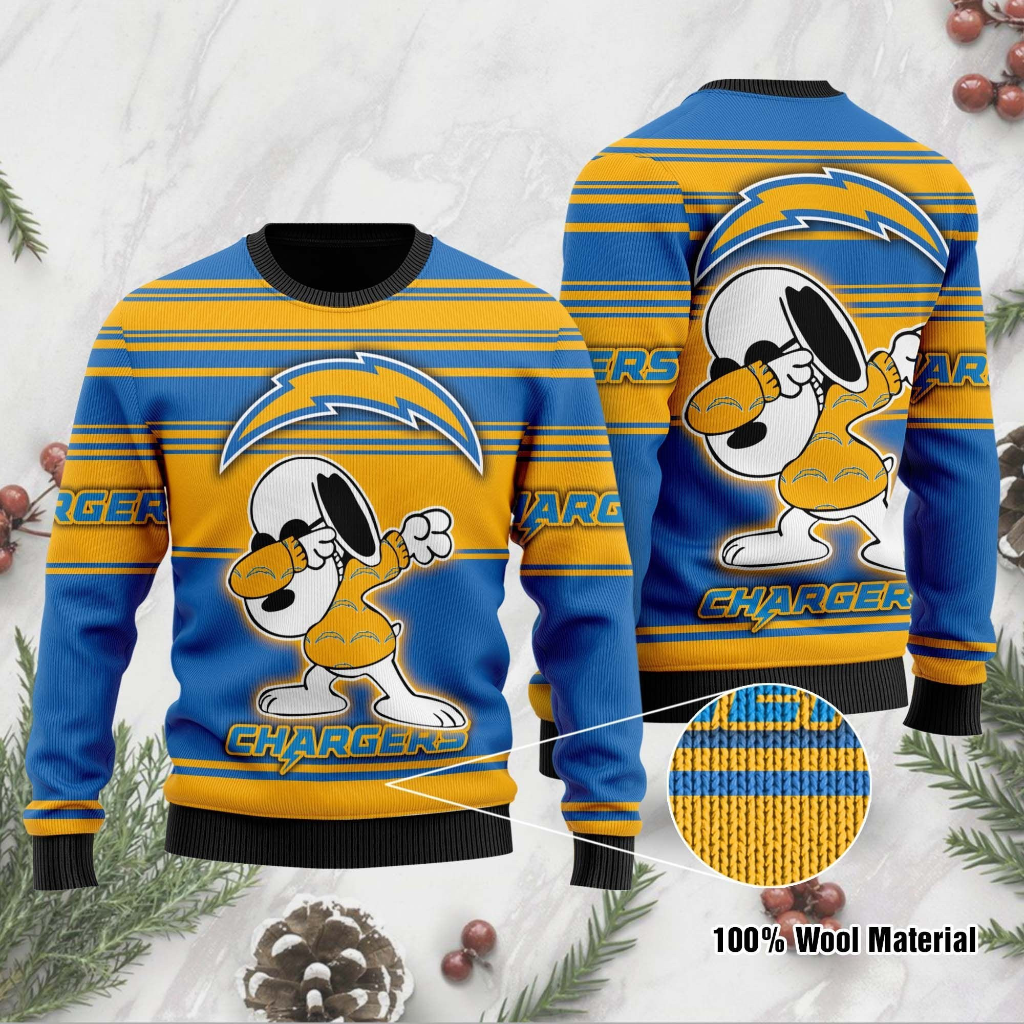 NFL Los Angeles Chargers D Full Printed Sweater Shirt For Football Fan Nfl Jersey Ugly Christmas Sweater Adult 3D Funny Matching for family