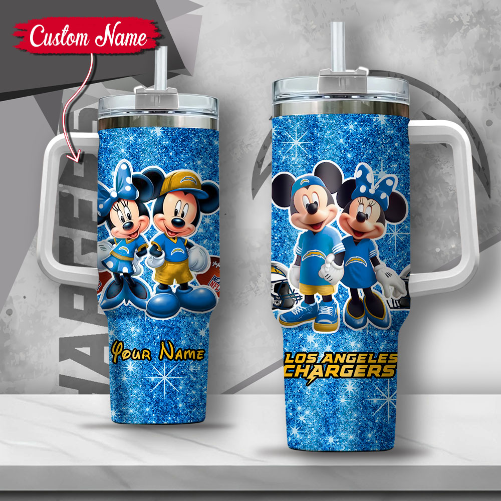 NFL Los Angeles Chargers Mickey And Minnie Couple Custom Stanley Cup 40 oz 30 oz Tumbler With HandleTVC2301127