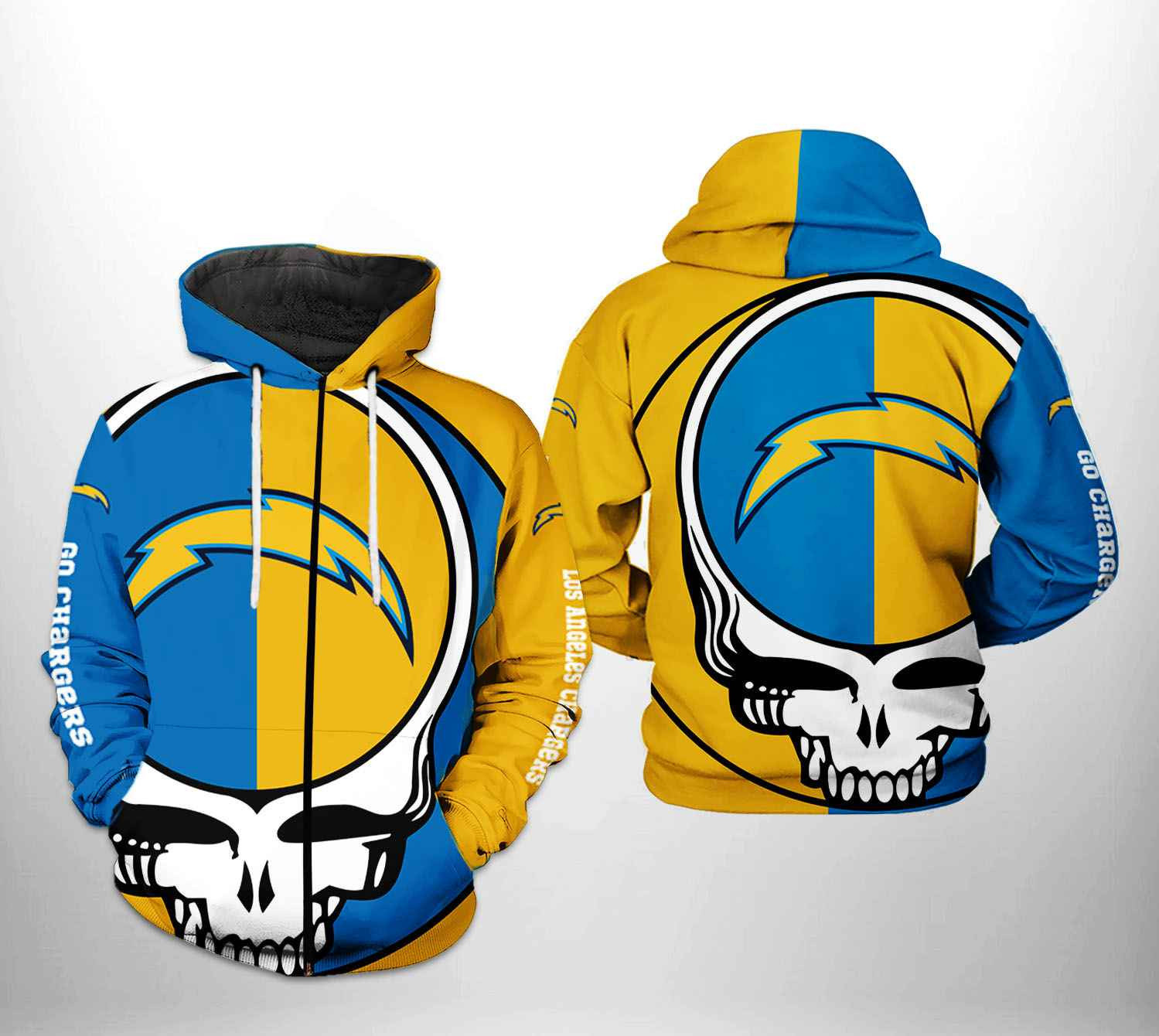 NFL Los Angeles Chargers NFL Grateful Dead 3D All Over Print Hoodie, Zip Hoodie