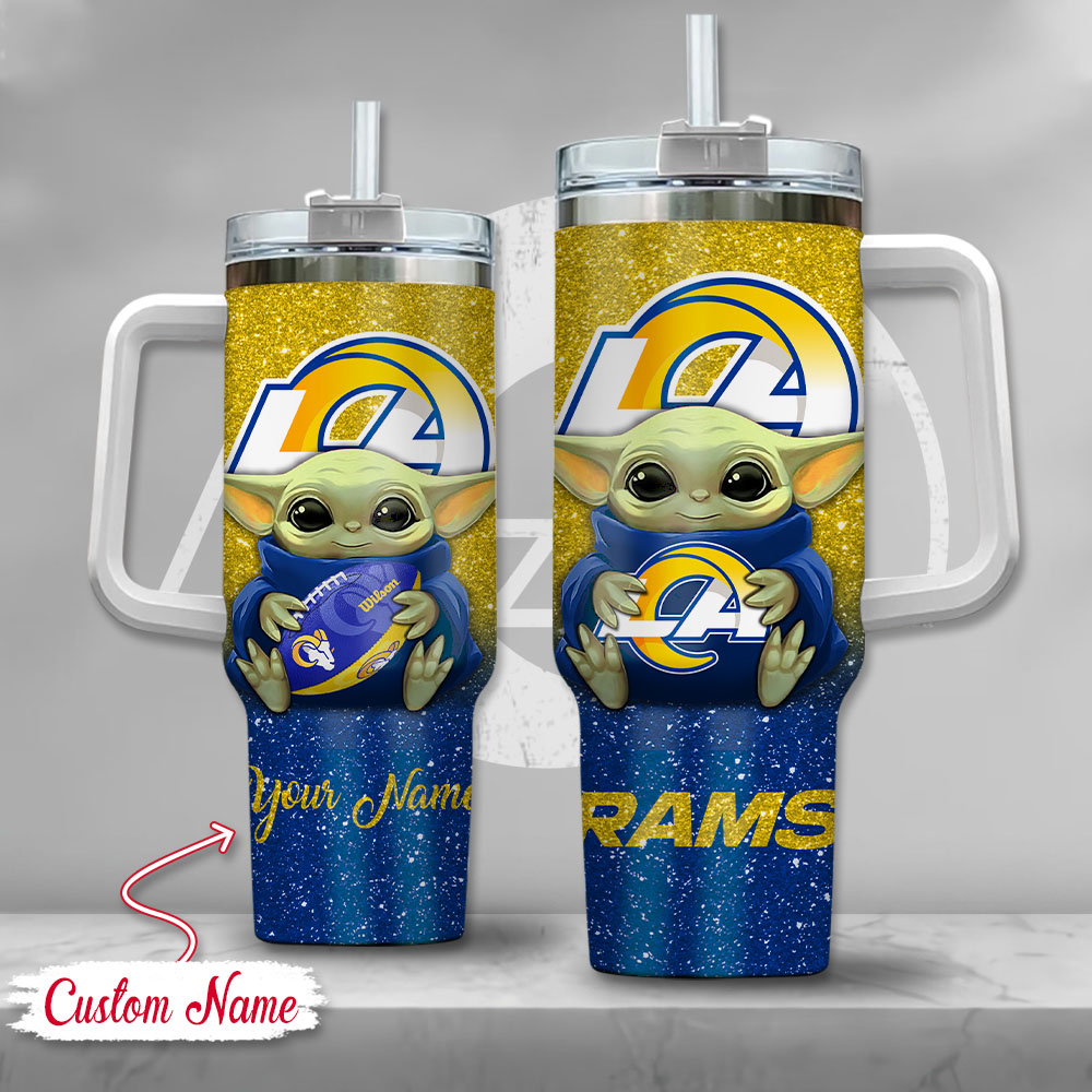 NFL Los Angeles Rams Baby Yoda Custom Stanley Cup 40 oz 30 oz Tumbler With HandleTVC2301128