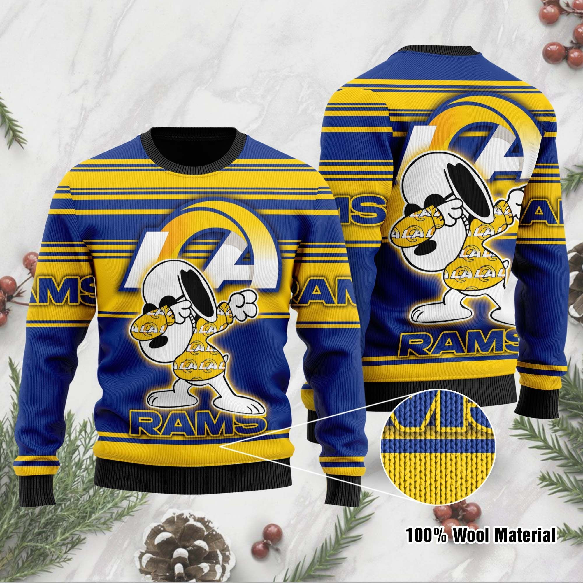NFL Los Angeles Rams D Full Printed Sweater Shirt For Football Fan Nfl Jersey Ugly Christmas Sweater Adult 3D Funny Matching for family