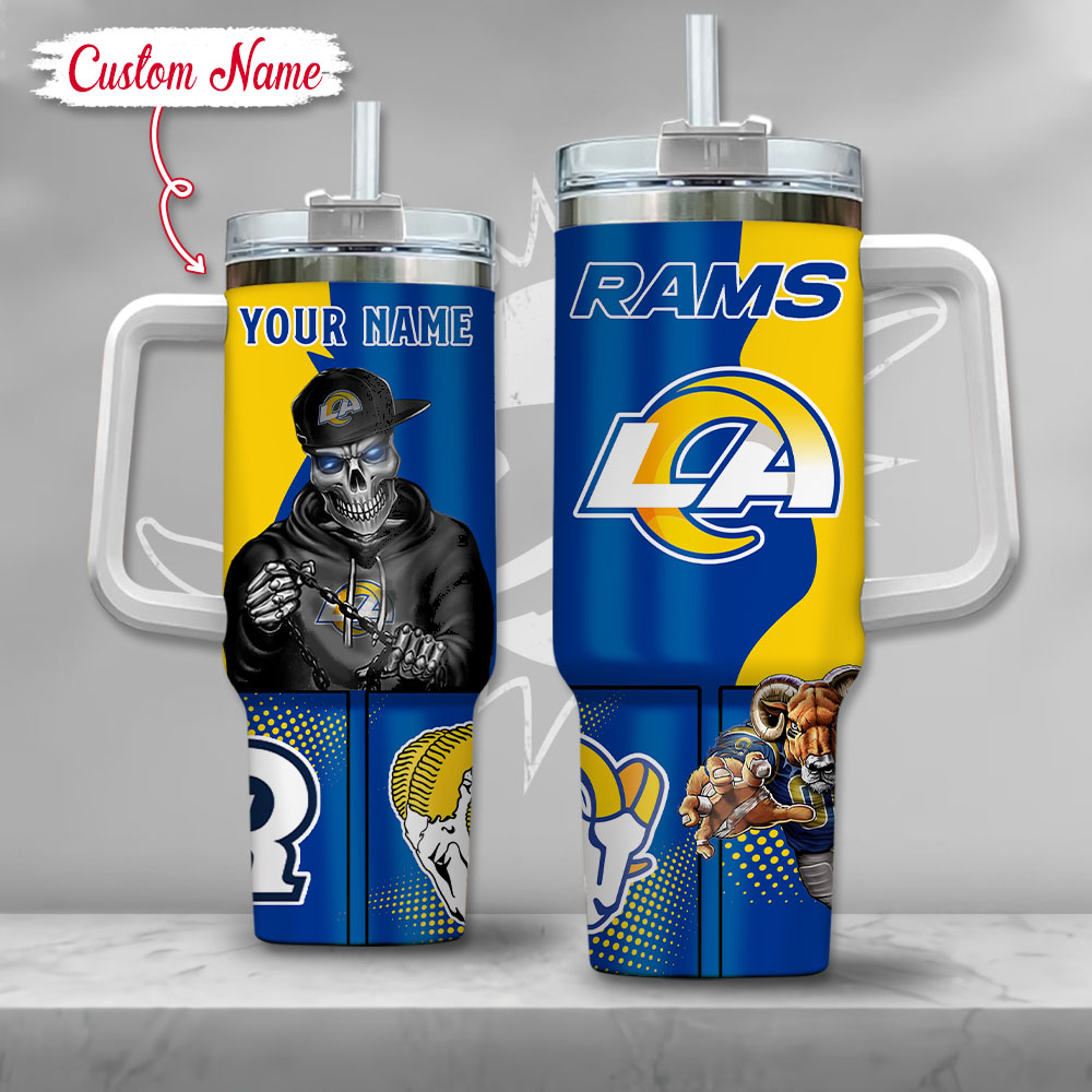 NFL Los Angeles Rams Gangster Skeleton Custom Stanley Cup 40 oz 30 oz Tumbler With HandleTVC2301125