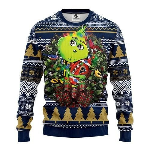 Nfl Los Angeles Rams Grinch Hug Ugly Christmas Sweater Adult 3D Funny Matching for family