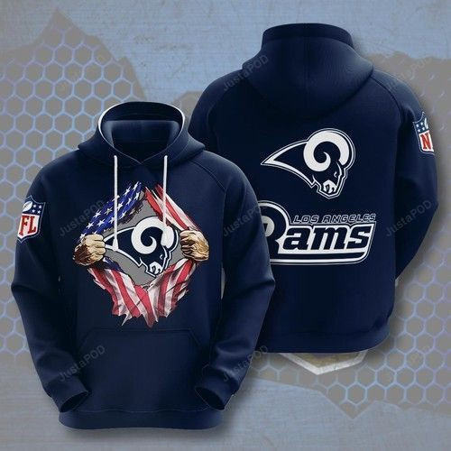 NFL Los Angeles Rams Nfl American Ripped 3D All Over Print Hoodie, Zip Hoodie