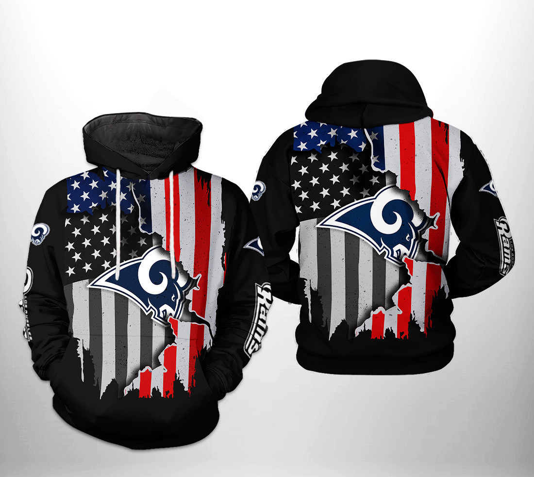 NFL Los Angeles Rams NFL US Flag Team 3D All Over Print Hoodie, Zip Hoodie