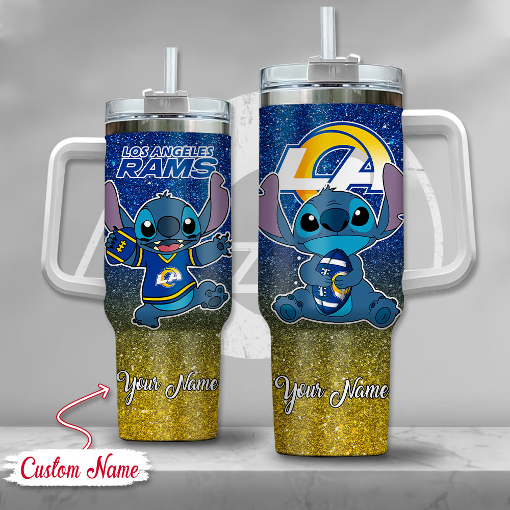NFL Los Angeles Rams Stitch Glitter Custom Stanley Cup 40 oz 30 oz Tumbler With HandleTVC2301126