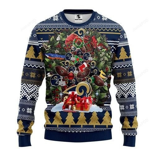 Nfl Los Angeles Rams Tree Ugly Christmas Sweater Adult 3D Funny Matching for family