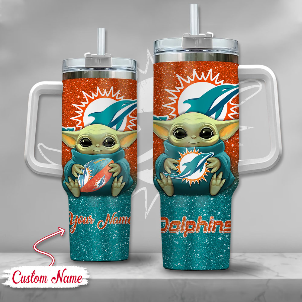 NFL Miami Dolphins Baby Yoda Custom Stanley Cup 40 oz 30 oz Tumbler With HandleTVC2301128