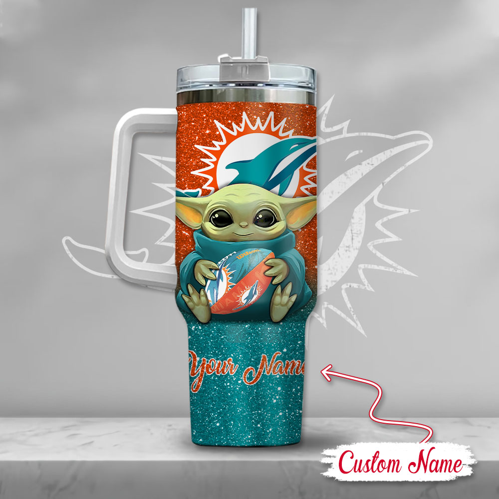 NFL Miami Dolphins Baby Yoda Custom Stanley Cup 40 oz 30 oz Tumbler With HandleTVC2301128 - Image 3
