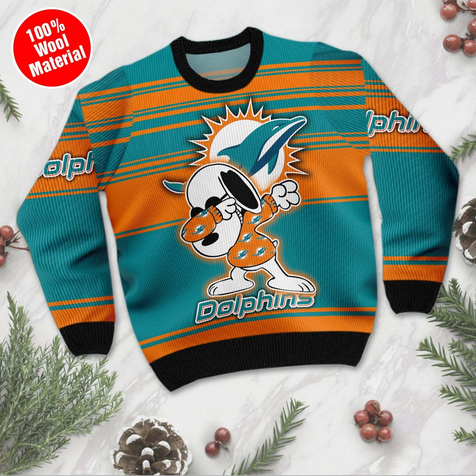NFL Miami Dolphins D Full Printed Sweater Shirt For Football Fan Nfl Jersey Ugly Christmas Sweater Adult 3D Funny Matching for family - Image 2