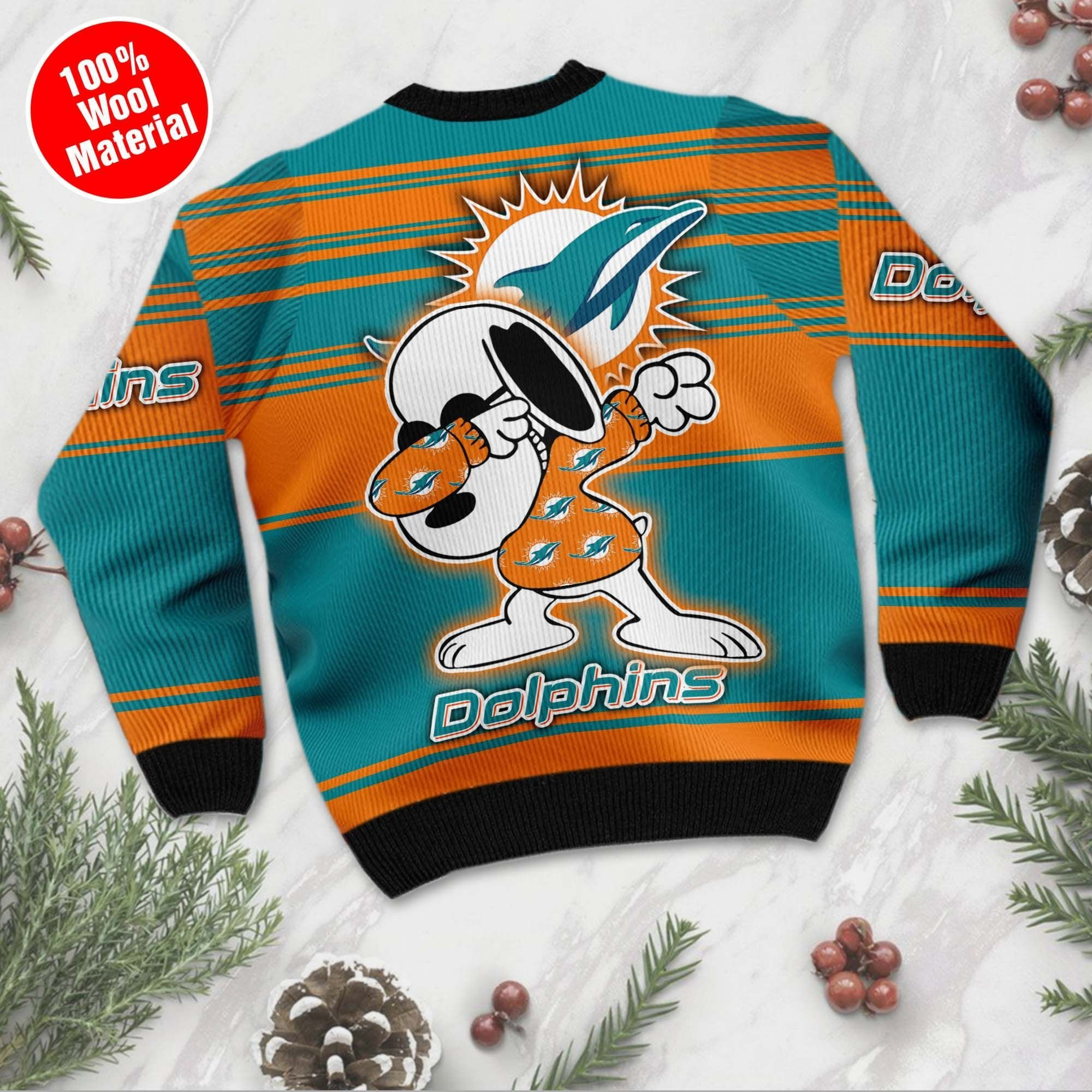 NFL Miami Dolphins D Full Printed Sweater Shirt For Football Fan Nfl Jersey Ugly Christmas Sweater Adult 3D Funny Matching for family - Image 3