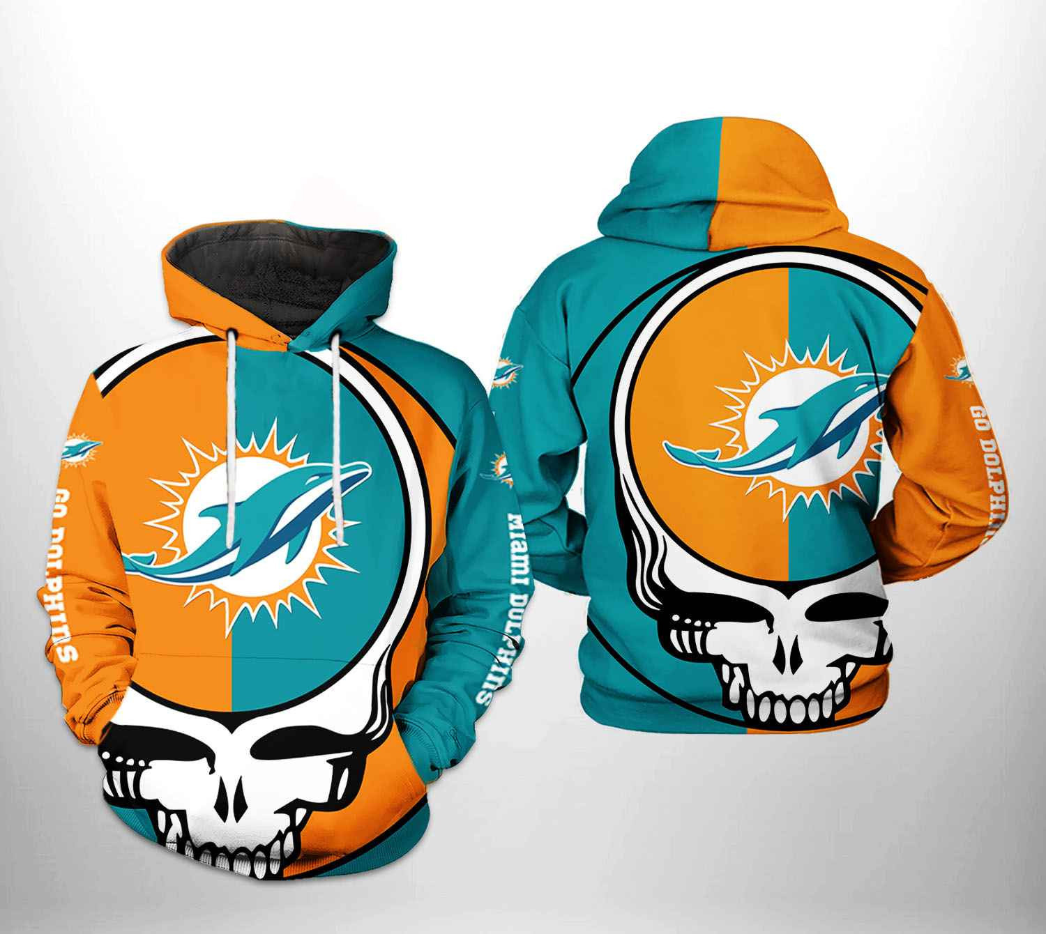 NFL Miami Dolphins NFL Grateful Dead 3D All Over Print Hoodie, Zip Hoodie
