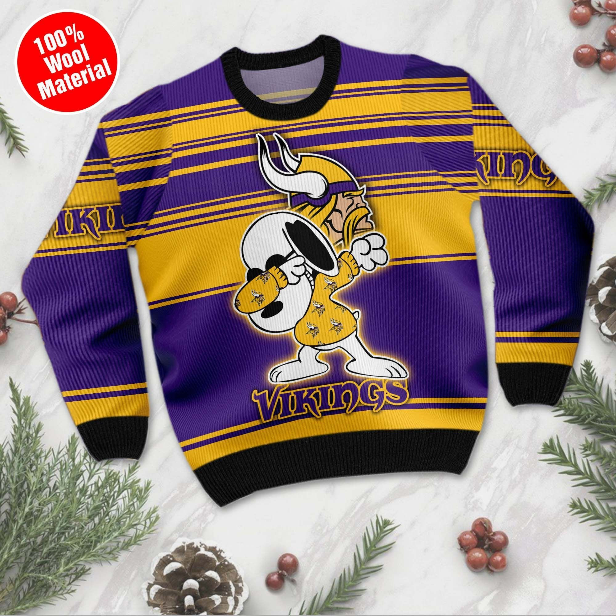 NFL Minnesota Vikings D Full Printed Sweater Shirt For Football Fan Nfl Jersey Ugly Christmas Sweater Adult 3D Funny Matching for family