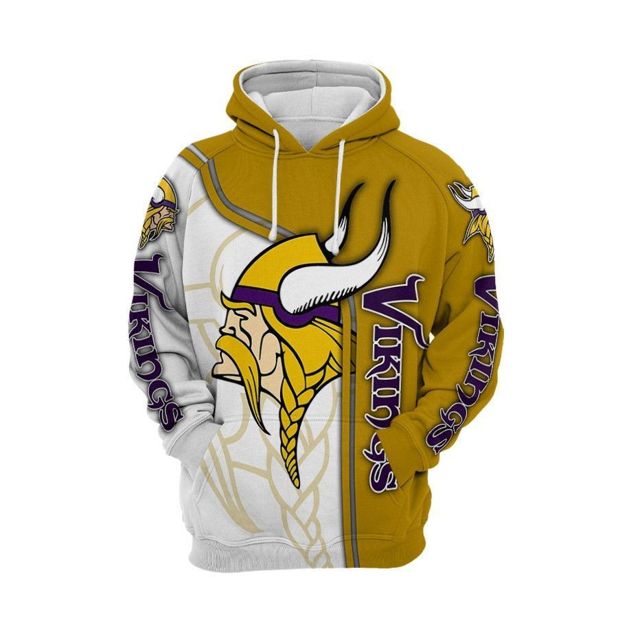 NFL Minnesota Vikings Nfl Football Gold 3D All Over Print Hoodie, Zip Hoodie