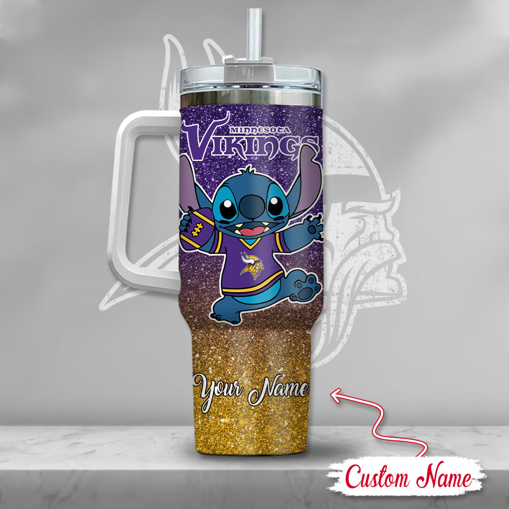 NFL Minnesota Vikings Stitch Glitter Custom Stanley Cup 40 oz 30 oz Tumbler With HandleTVC2301126 - Image 3