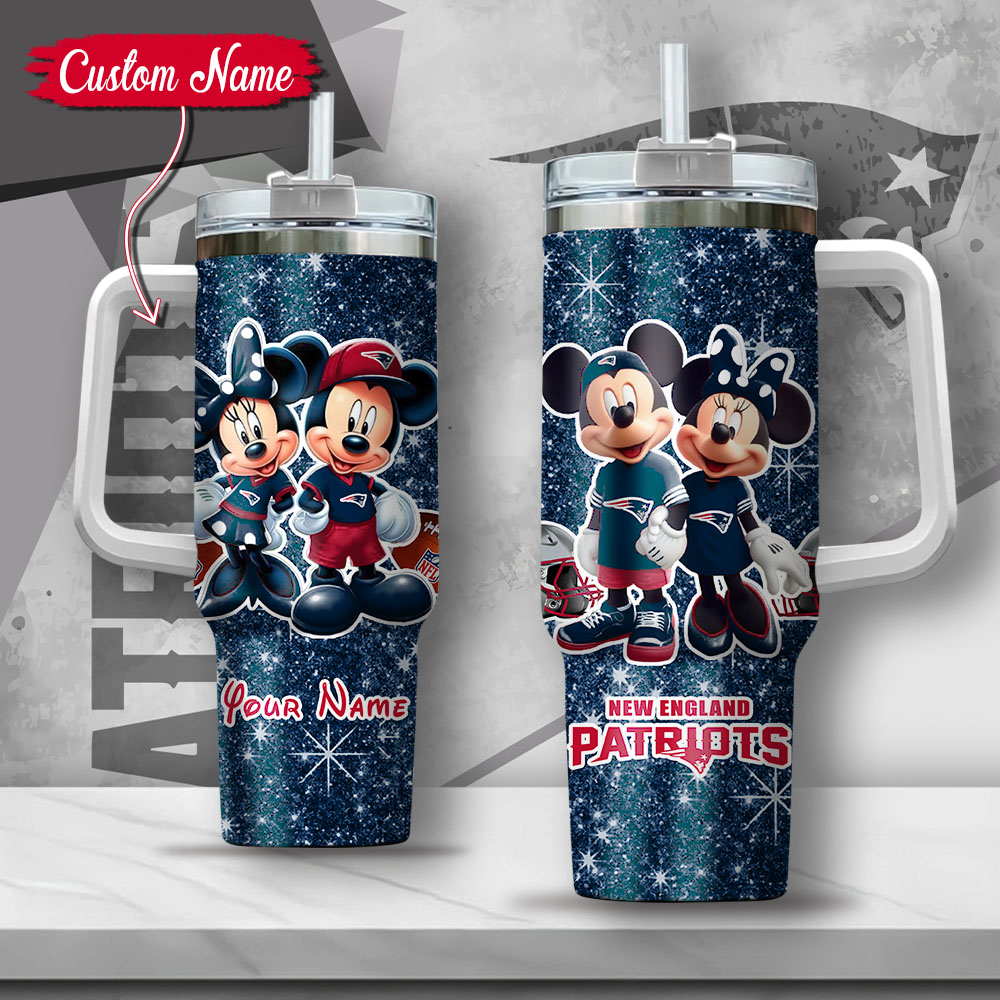 NFL New England Patriots Mickey And Minnie Couple Custom Stanley Cup 40 oz 30 oz Tumbler With HandleTVC2301127