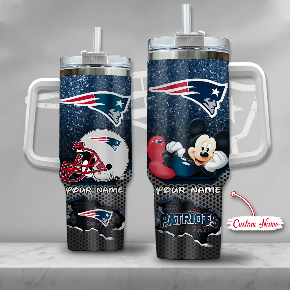NFL New England Patriots Mickey Mouse Custom Stanley Cup 40 oz 30 oz Tumbler With HandleTVC2301126