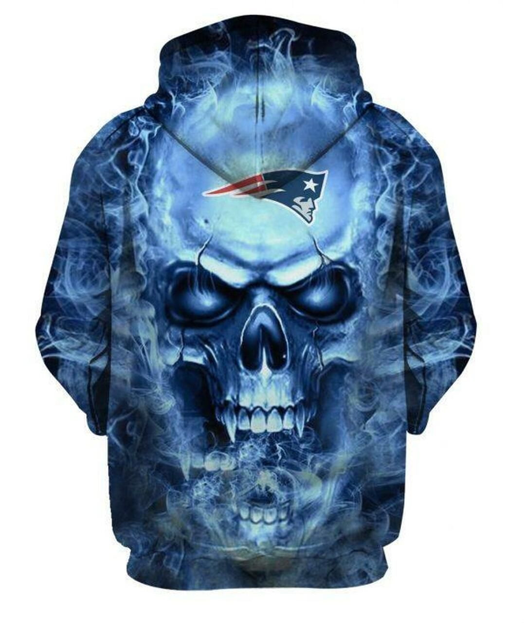 NFL New England Patriots Nfl Football Skull 3D All Over Print Hoodie, Zip Hoodie